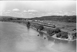 Amtrak passenger train number 11 at Longview Junction, Washington in August 1976.