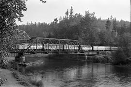Amtrak diesel locomotive 9804 east of East Auburn, Washington in June 1971.