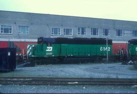 Burlington Northern 8142 at Vancouver, British Columbia in 1988.