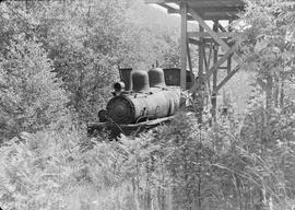 Crescent Logging Company Steam Locomotive at Clallam County, Washington, circa 1950.