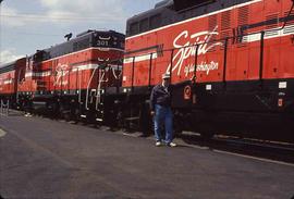 Spirit of Washington Dinner Train locomotive at Renton, Washington, circa 1995.