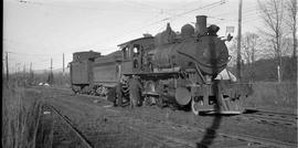 Pacific Coast Railroad steam locomotive number 14 at Maple Valley, Washington in 1944.