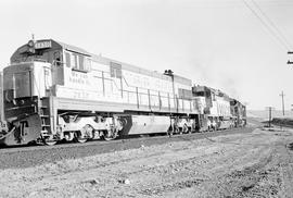 Western Pacific Railroad diesel locomotive 2830 at Oroville, California on June 23, 1974.