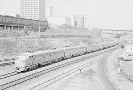 Union Pacific Railroad diesel locomotive number 960 at Tacoma, Washington in 1975.