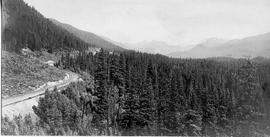 Northern Pacific mountain right-of-way at Borup, Washington, circa 1925.