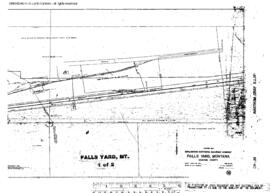 Plat Map of Great Northern Facilities at Falls Yard, Montana, 1918