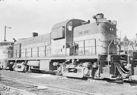 Spokane, Portland & Seattle Railway diesel locomotive number 62 at Vancouver, Washington in 1...