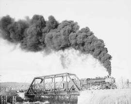 Northern Pacific passenger train near Chehalis, Washington, in 1957.