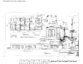Northern Pacific Engineering Drawing, Yard Office/Service Building at Yakima, Washington, 1948