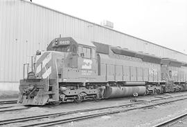 Burlington Northern diesel locomotive 6420 at Minneapolis, Minnesota in 1972.