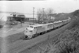 Amtrak diesel locomotive 9953 at Tacoma, Washington on March 19, 1973.