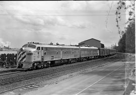 Amtrak diesel locomotives 9970 at Tacoma, Washington on April 10, 1972.