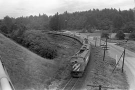 Amtrak diesel locomotive 9790 east of East Auburn, Washington on August 14, 1972.