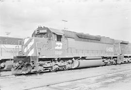 Burlington Northern diesel locomotive 6496 at Auburn, Washington in 1970.