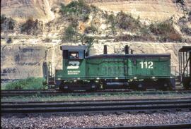 Burlington Northern Diesel Locomotive Number 112 in Saint Paul, Minnesota in 1979