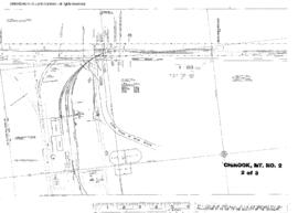 Plat Map of Great Northern Facilities at Chinook, Montana, 1963