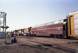 National Railway Supply (NRS) Corporation full-dome passenger car at the end of a Union Pacific f...