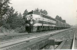 Great Northern Railway diesel locomotive 260 at Allentown, Washington, undated.