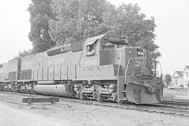 Southern Pacific Railroad diesel locomotive number 9186 at Redwood City, California in 1973.