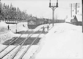 Northern Pacific passenger train number 5 at Martin, Washington, in 1945.