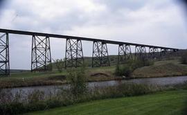 Burlington Northern Sheyenne River viaduct at Valley City, North Dakota, in 2003.