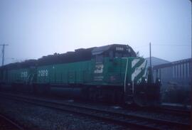 Burlington Northern 2099, Burlington Northern 2153 at Bellingham, Washington in 1995.