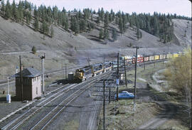 Northern Pacific Diesel Locomotive 3600, 2808, 2527 at Marshall, Washington, 1968