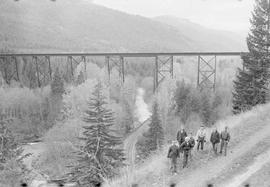 Burlington Northern viaduct at Weston, Washington, circa 1980.