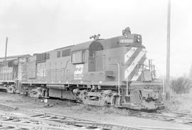 Burlington Northern diesel locomotive 4192 at Hoquiam, Washington in 1971.