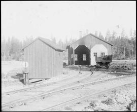 Northern Pacific engine house at Cle Elum, Washington Territory, in 1887.