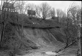 Burlington Northern track washout at Tacoma, Washington in 1972.