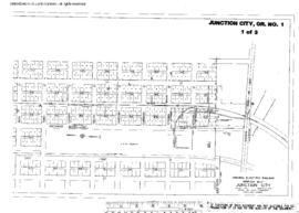 Plat Map of Oregon Electric Railroad Facilities at Junction City, Oregon, 1947