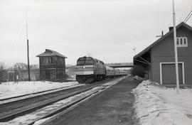 Amtrak diesel locomotive 209 at Old Saybrook, Connecticut on January 28, 1977.