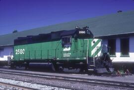 Burlington Northern 2580 at Bellingham, Washington in 1988.