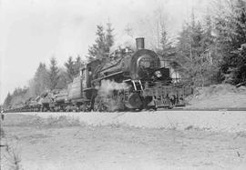 Rayonier Incorporated Steam Locomotive Number 38 at Hoquiam, Washington in March, 1962.