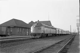 Amtrak diesel locomotive 346 at Centralia, Washington on May 13, 1975.