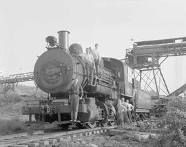 Northern Pacific steam locomotive 1070 at McCleary, Washington, in 1959.