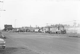 Burlington Northern diesel locomotive 1897 at Centralia, Washington in 1975.