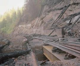 Burlington Northern track at Martin, Washington, in 1988.