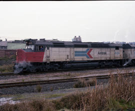 Amtrak diesel locomotive 635 at Tacoma, Washington in November 1979.