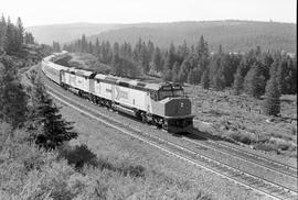 Amtrak diesel locomotive 629 at an unknown location in August 1975.