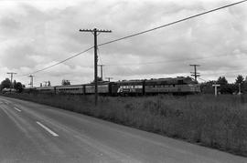 Amtrak diesel locomotives 9758 at Tenino Junction, Washington on June 27, 1971.