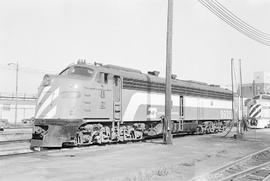 Burlington Northern diesel locomotive 9935 at Chicago, Illinois in 1972.