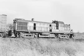 Burlington Northern diesel locomotive 4077 at Vancouver, Washington in 1976.