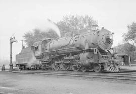 Northern Pacific steam locomotive 2238 at Glendive, Montana, in 1953.