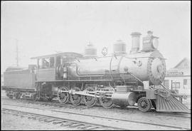 Northern Pacific steam locomotive 490 at Roslyn, Washington, circa 1890.