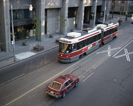 Toronto Transit Commission streetcar 4239 at Toronto, Ontario on July 05, 1990.