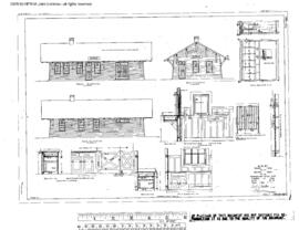 Great Northern Engineering Drawing, Depot, also at Scenic, Washington (Original) at Belton, Monta...