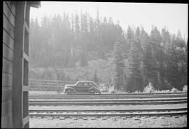 Northern Pacific Railroad Work Train at Tacoma, Washington in March, 1971.