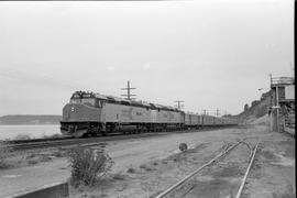 Amtrak diesel locomotives 569 at Steilacoom, Washington in October 1975.